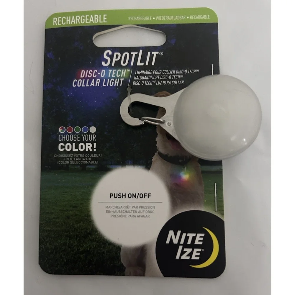 Spotlit Rechargeable Disc-O Tech Light Dog Collar